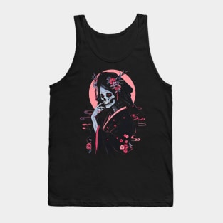 Geisha | Grim Reaper Geisha Skull | Cool Retro Japanese Aesthetic Tank Top